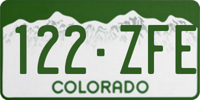 CO license plate 122ZFE