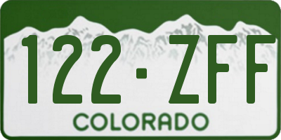 CO license plate 122ZFF