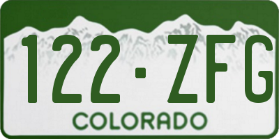 CO license plate 122ZFG