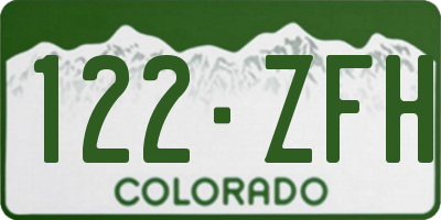 CO license plate 122ZFH
