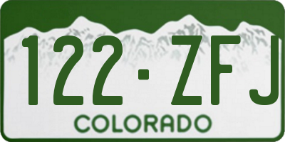 CO license plate 122ZFJ