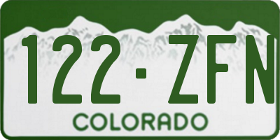 CO license plate 122ZFN