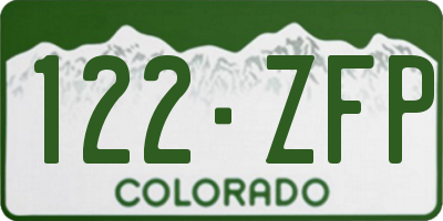 CO license plate 122ZFP