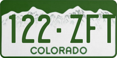 CO license plate 122ZFT