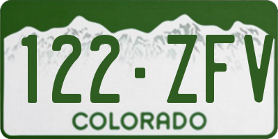 CO license plate 122ZFV