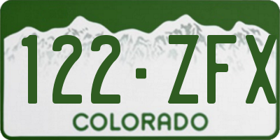 CO license plate 122ZFX