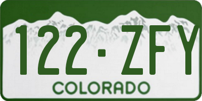 CO license plate 122ZFY