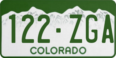 CO license plate 122ZGA