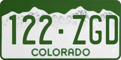 CO license plate 122ZGD