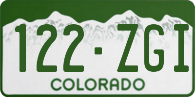 CO license plate 122ZGI