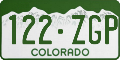 CO license plate 122ZGP