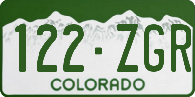 CO license plate 122ZGR