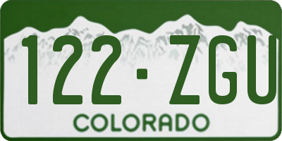 CO license plate 122ZGU