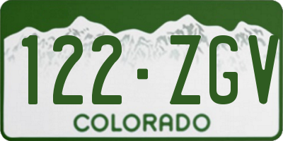 CO license plate 122ZGV