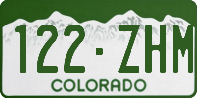 CO license plate 122ZHM