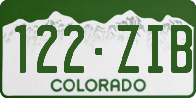 CO license plate 122ZIB