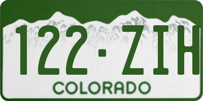 CO license plate 122ZIH