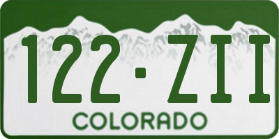 CO license plate 122ZII