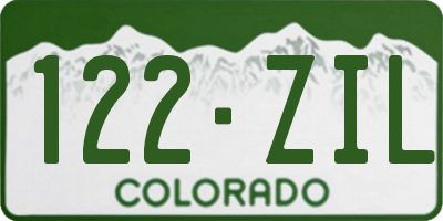 CO license plate 122ZIL