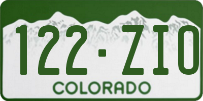 CO license plate 122ZIO