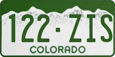 CO license plate 122ZIS