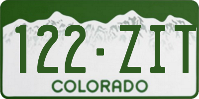CO license plate 122ZIT