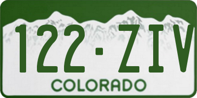 CO license plate 122ZIV