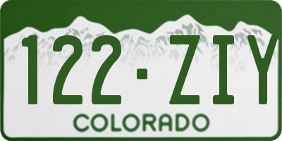 CO license plate 122ZIY
