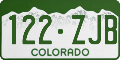CO license plate 122ZJB