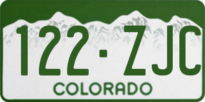 CO license plate 122ZJC