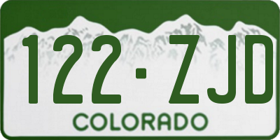 CO license plate 122ZJD