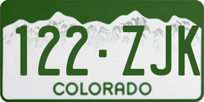 CO license plate 122ZJK