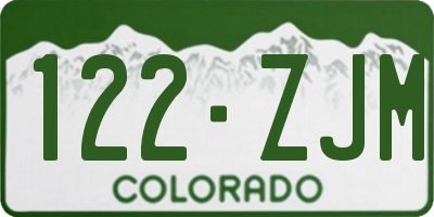 CO license plate 122ZJM