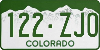 CO license plate 122ZJO
