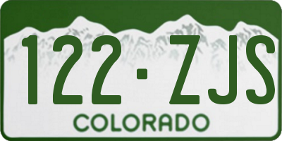 CO license plate 122ZJS