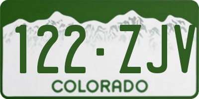 CO license plate 122ZJV