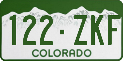 CO license plate 122ZKF