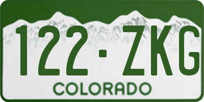 CO license plate 122ZKG