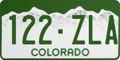CO license plate 122ZLA