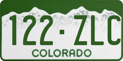 CO license plate 122ZLC