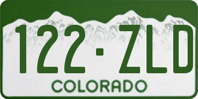 CO license plate 122ZLD
