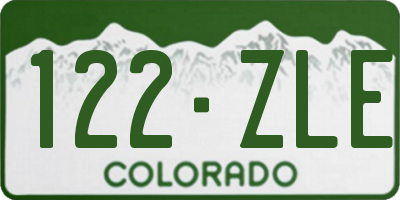 CO license plate 122ZLE