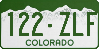 CO license plate 122ZLF