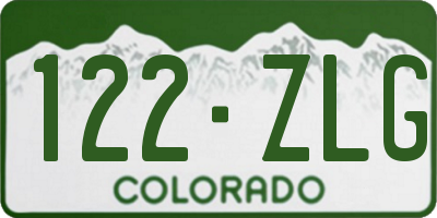 CO license plate 122ZLG
