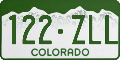 CO license plate 122ZLL