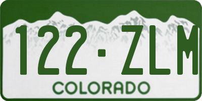 CO license plate 122ZLM