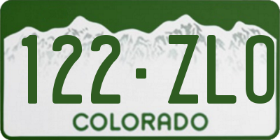CO license plate 122ZLO