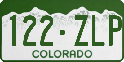 CO license plate 122ZLP