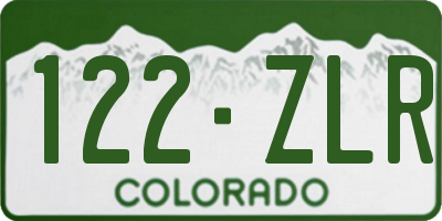 CO license plate 122ZLR
