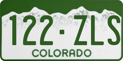CO license plate 122ZLS